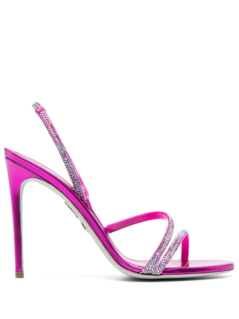 Pink 105 Rene Crystal Leather Andals
