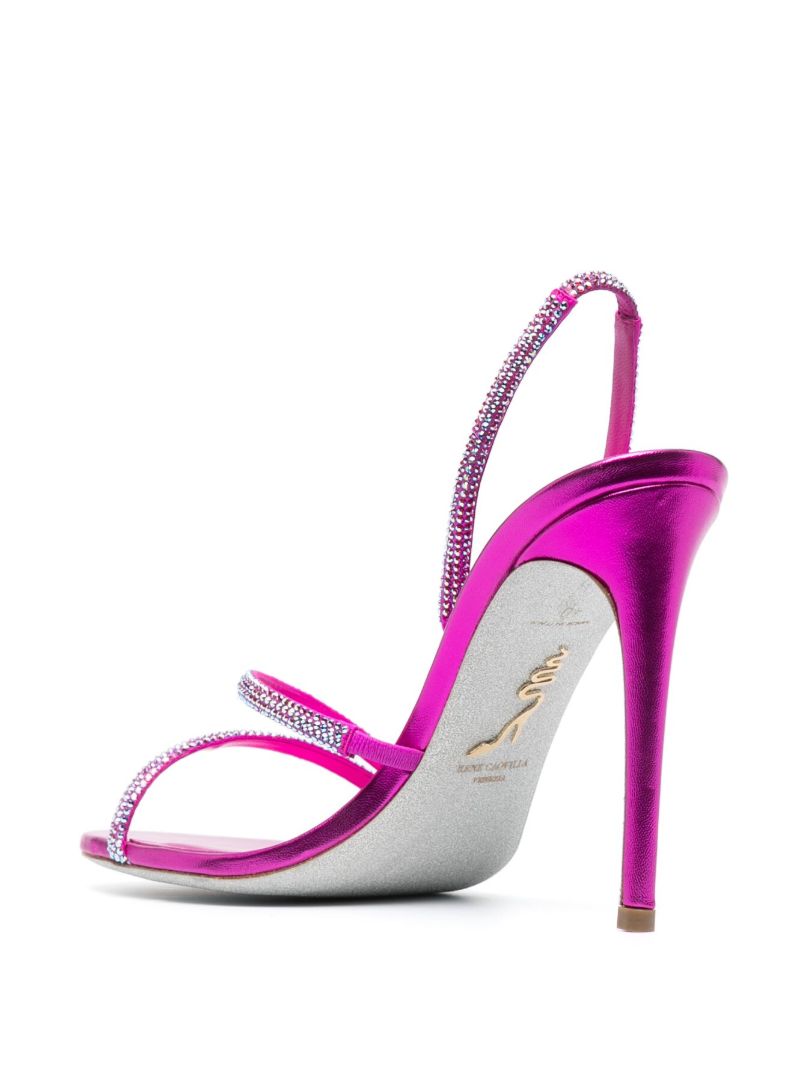 Pink 105 Rene Crystal Leather Andals