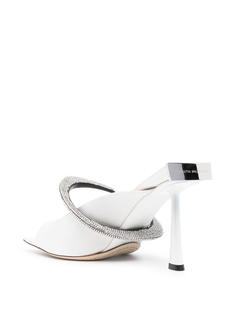 White Bruna 110 Leather Mules