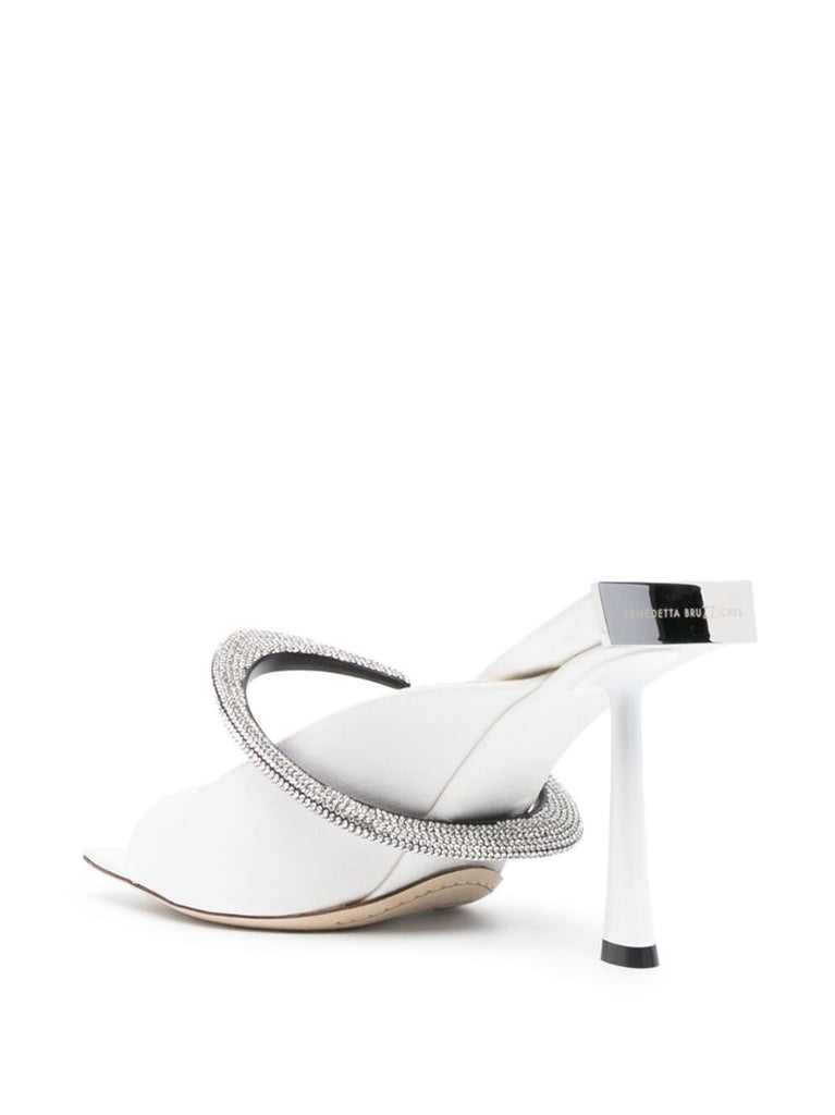 White Bruna 110 Leather Mules
