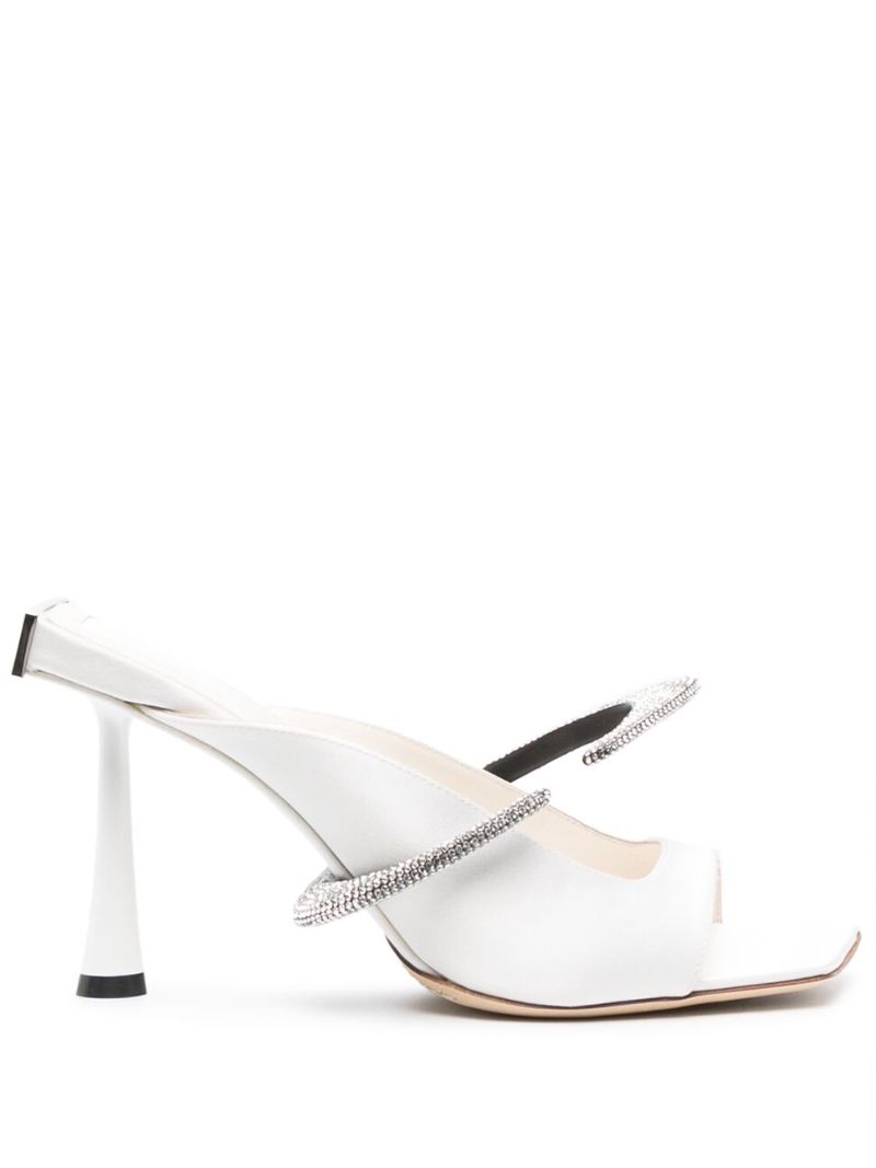 White Bruna 110 Leather Mules