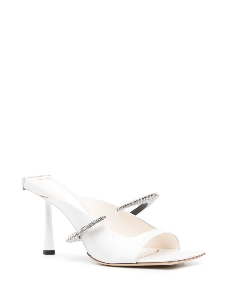 White Bruna 110 Leather Mules