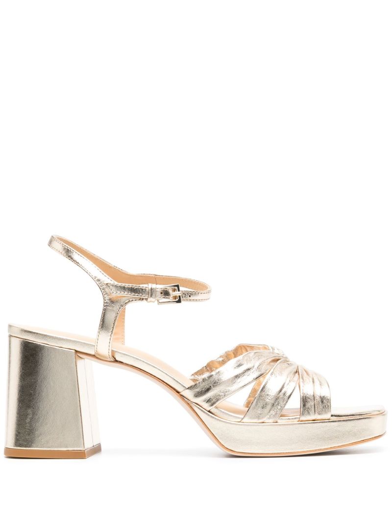 Gold Maize Metallic Leather Platform Sandals