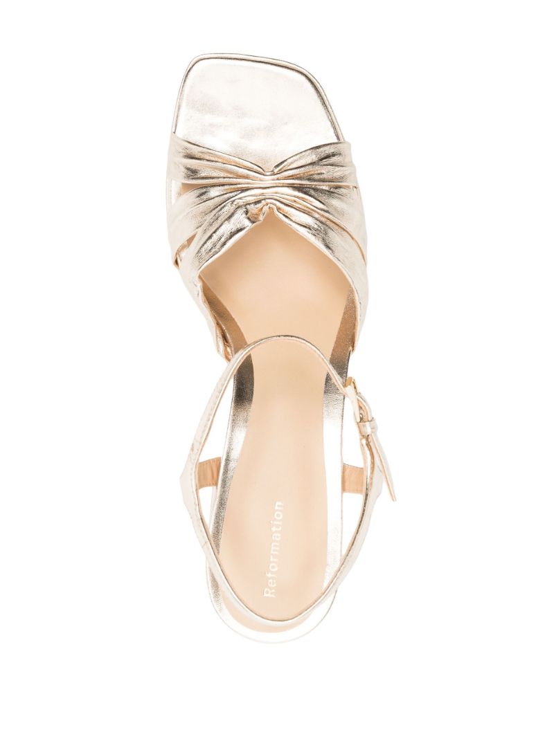 Gold Maize Metallic Leather Platform Sandals