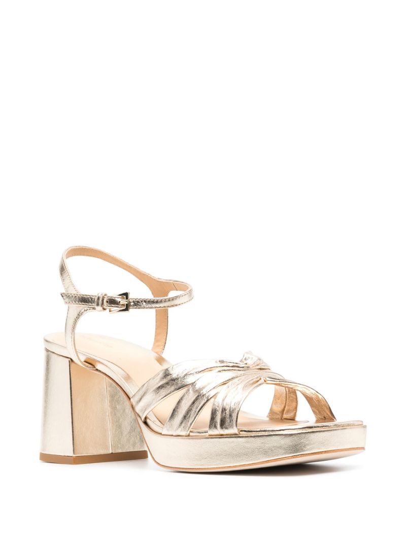 Gold Maize Metallic Leather Platform Sandals