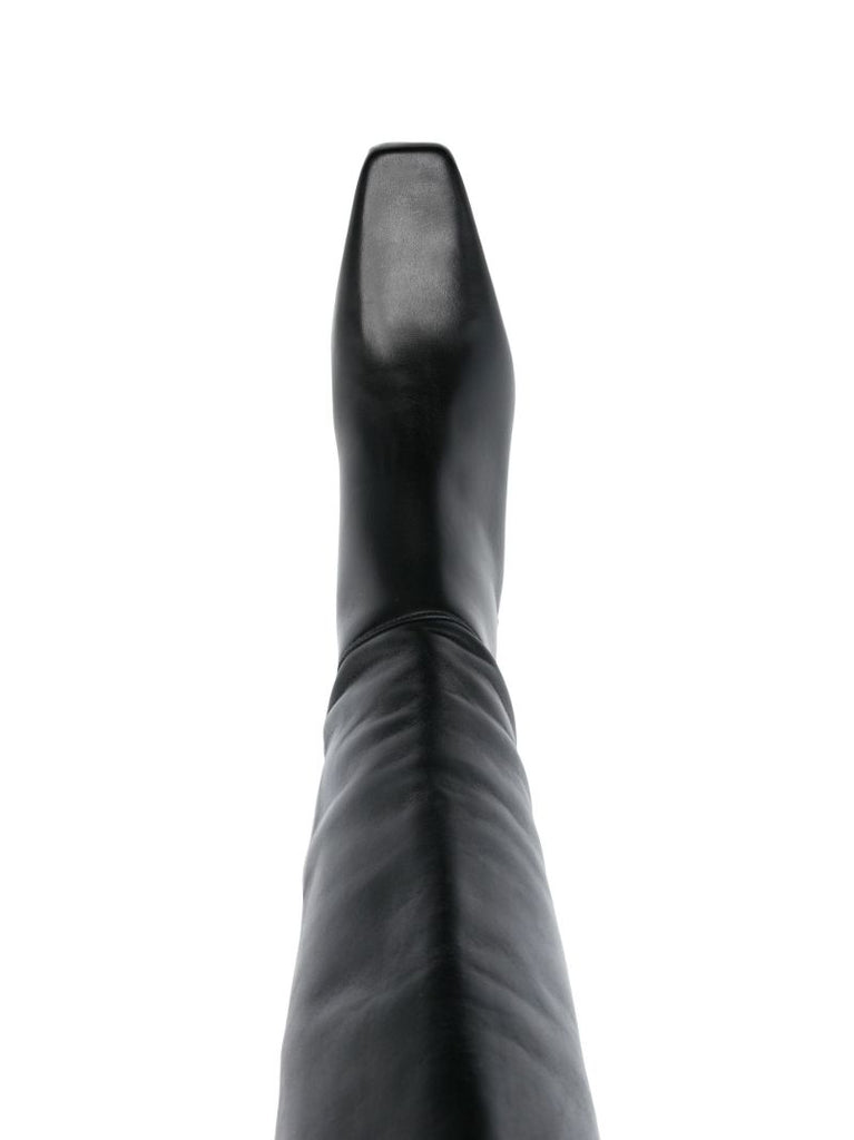 Black Remy Leather Knee-high Boots
