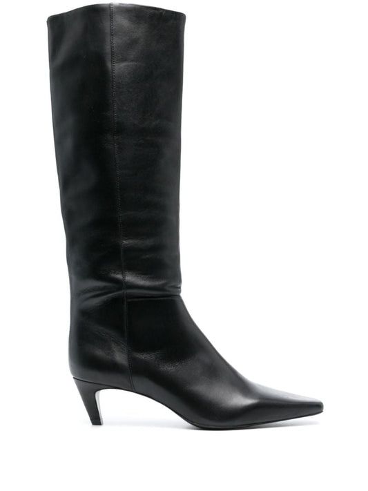 Black Remy Leather Knee-high Boots