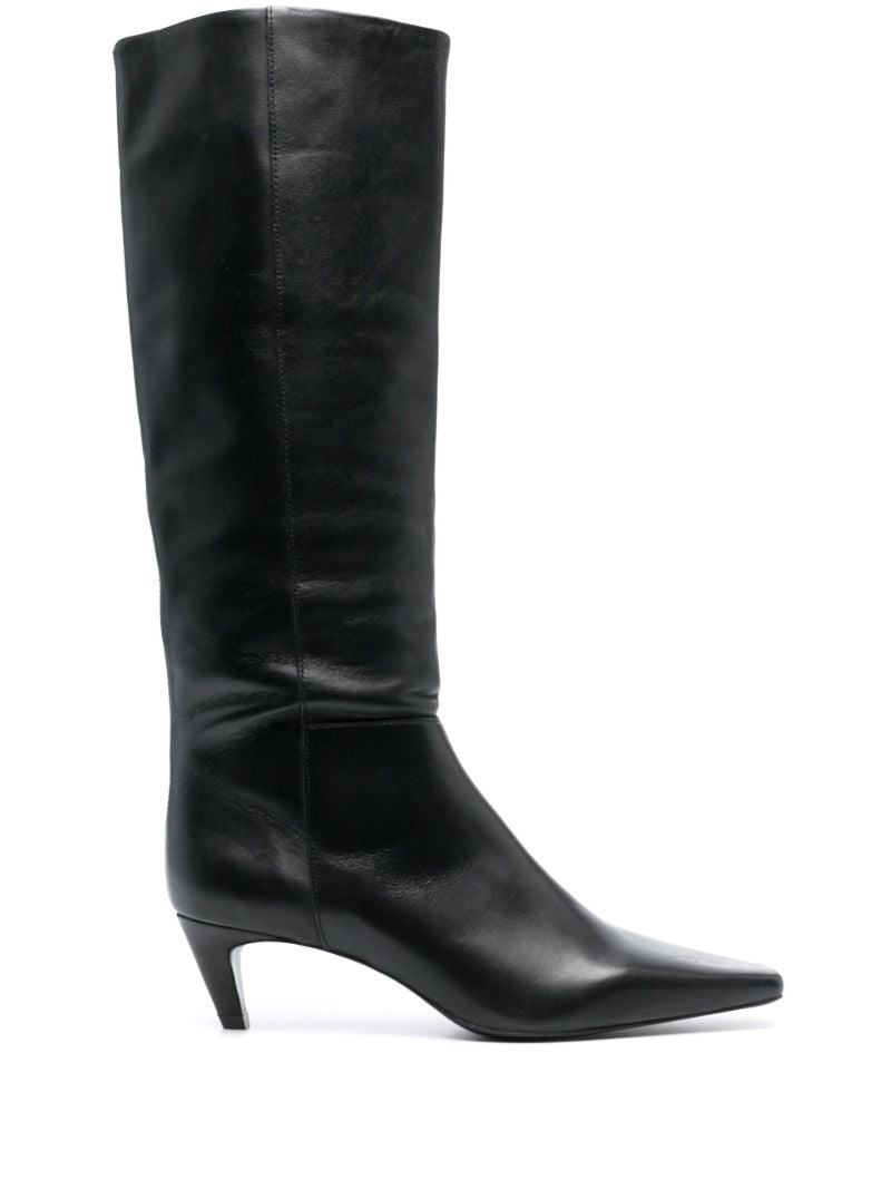 Black Remy Leather Knee-high Boots