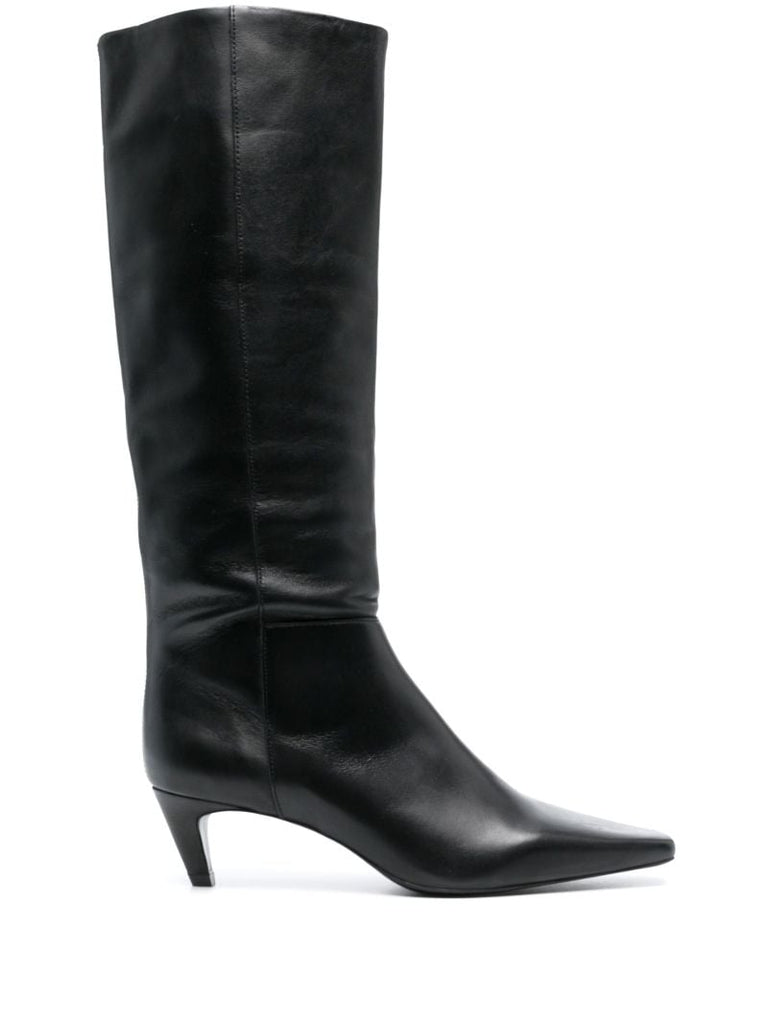 Black Remy Leather Knee-high Boots
