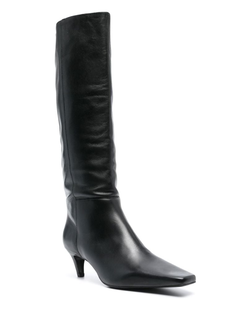 Black Remy Leather Knee-high Boots