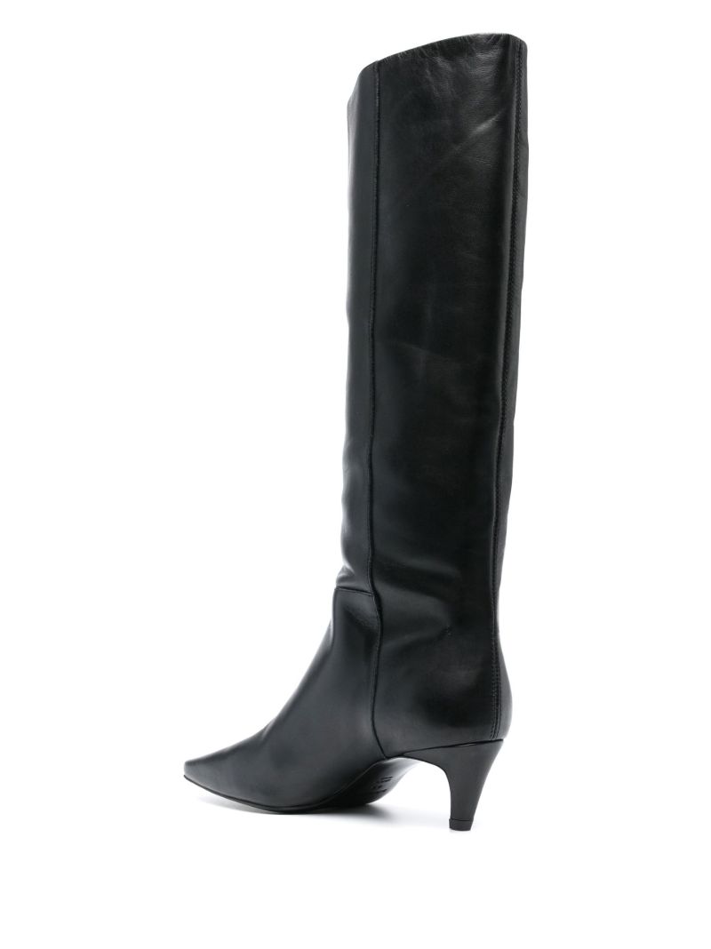 Black Remy Leather Knee-high Boots