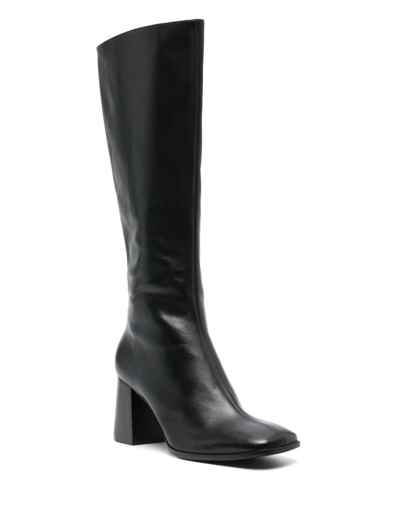 Black Nylah 80 Leather Knee-high Boots