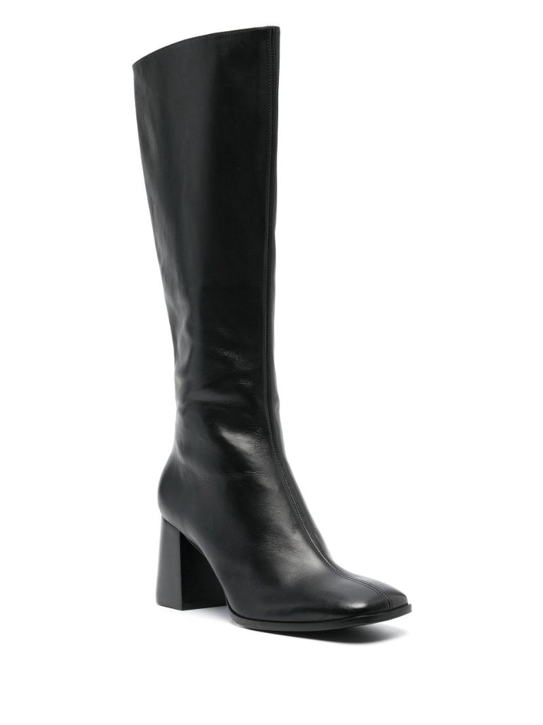 Black Nylah 80 Leather Knee-high Boots