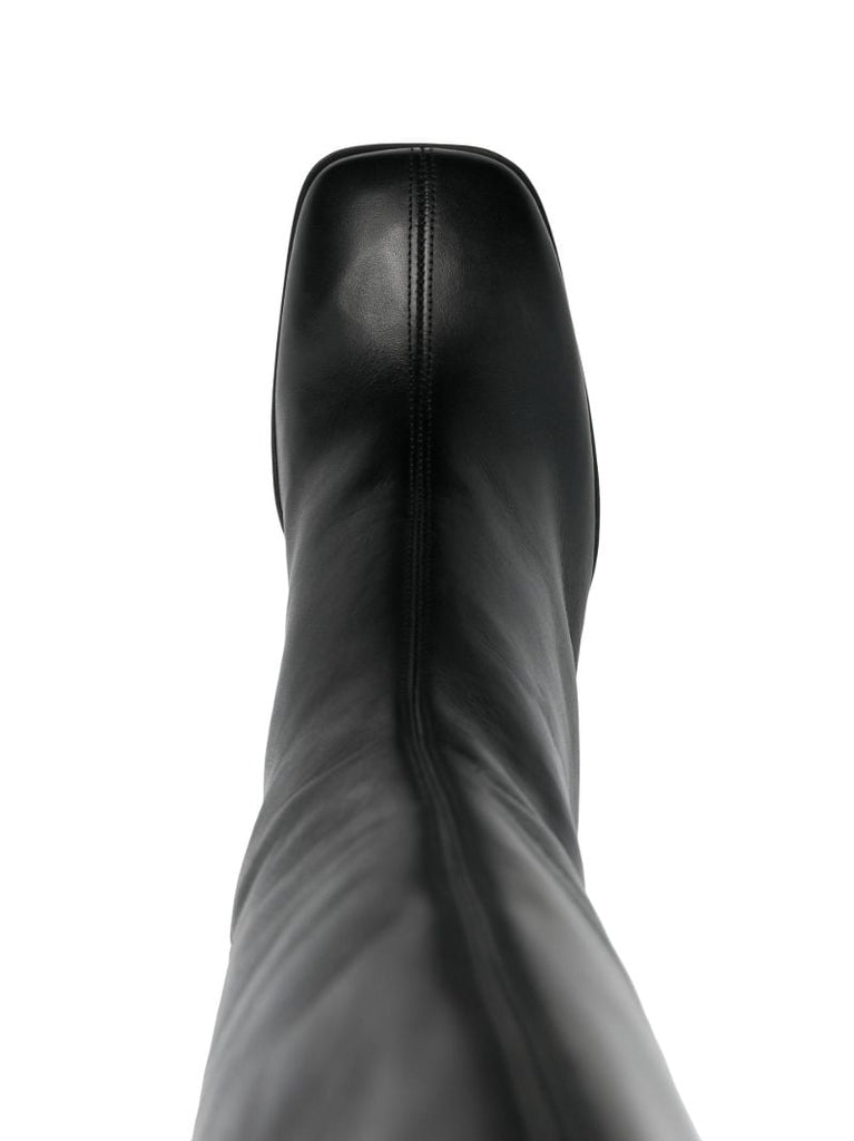 Black Nylah 80 Leather Knee-high Boots