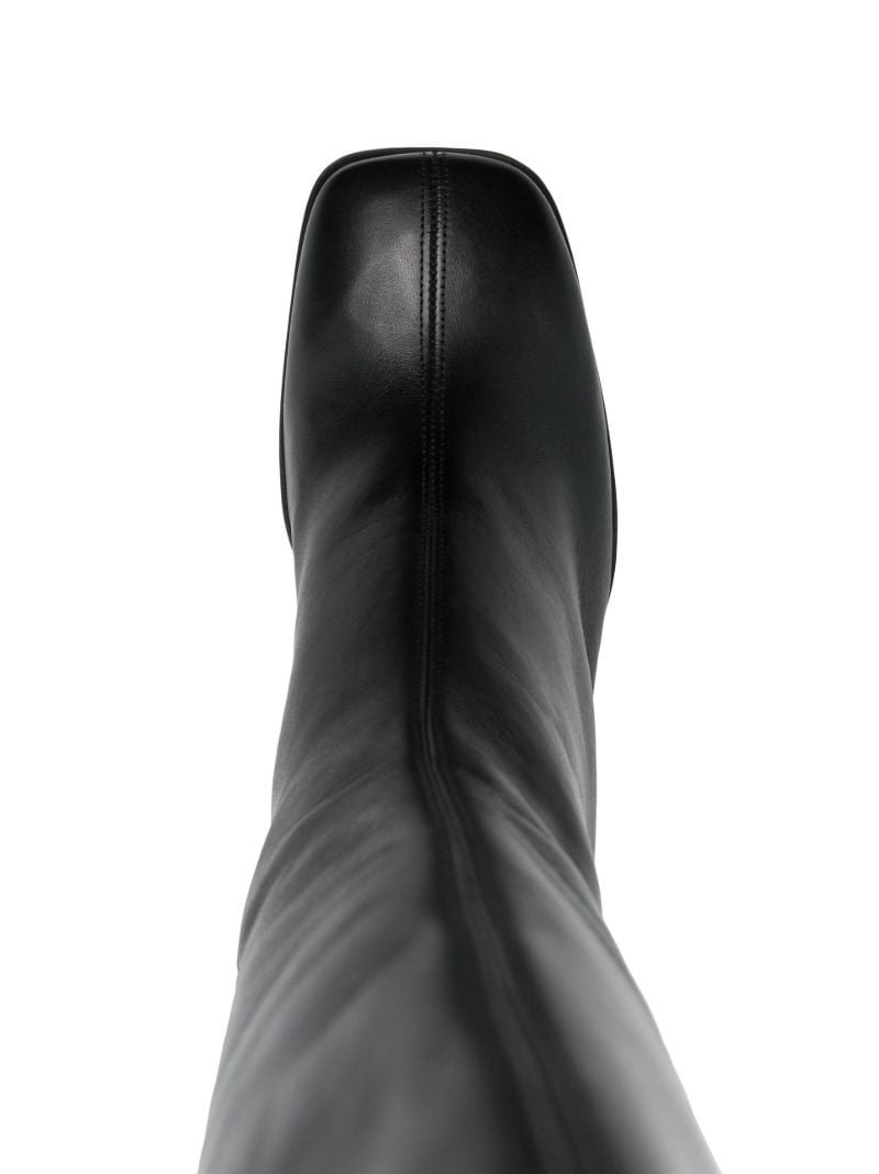 Black Nylah 80 Leather Knee-high Boots