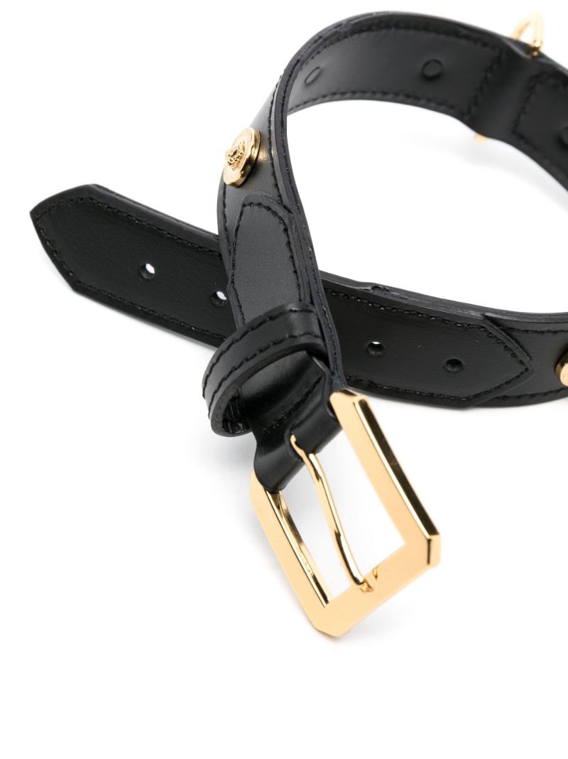 Black Medusa Head Leather Pet Collar