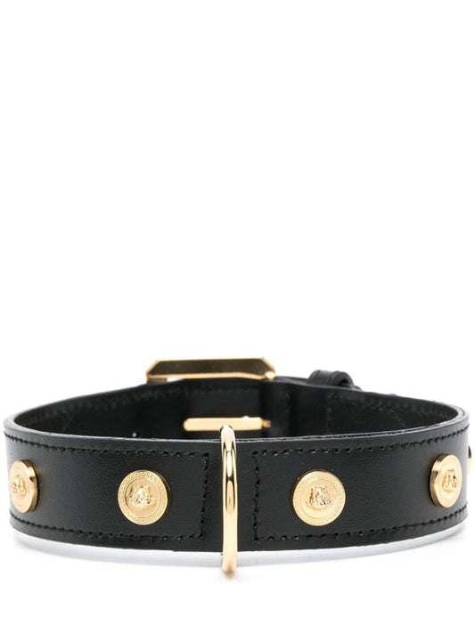 Black Medusa Head Leather Pet Collar