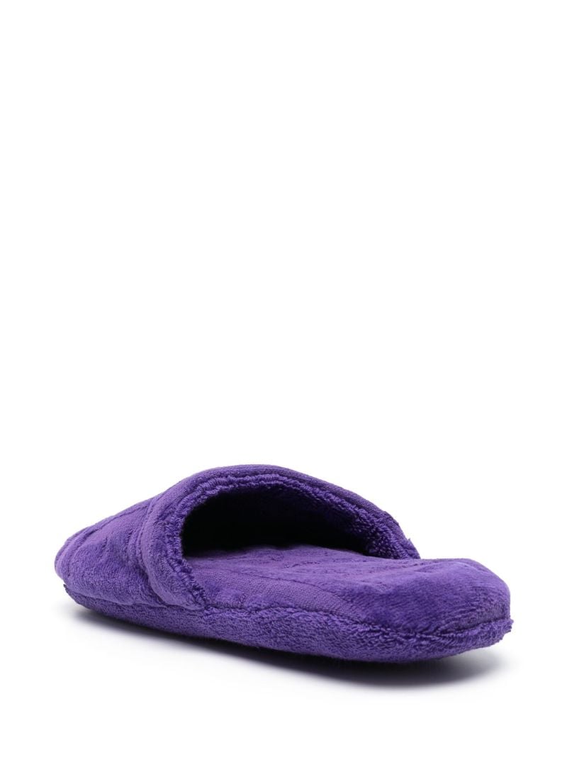 Purple Towelling Logo Slippers