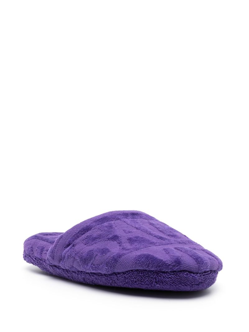 Purple Towelling Logo Slippers