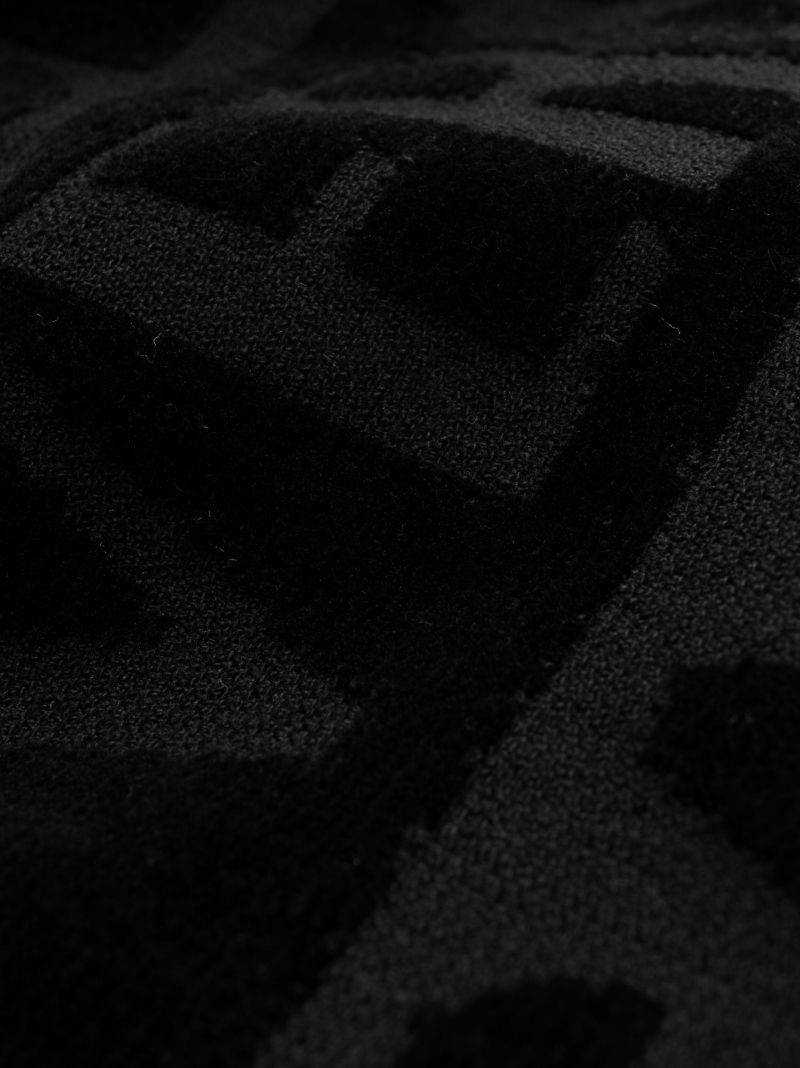 Black Logo Print Cotton Robe
