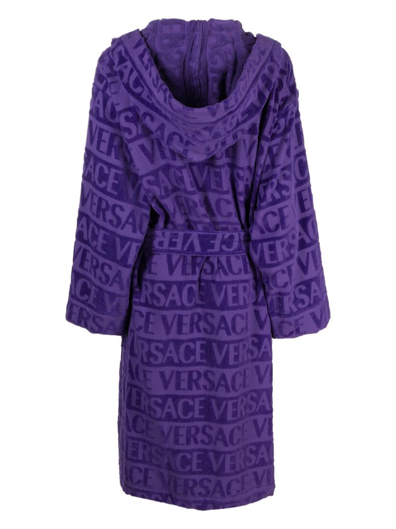 Purple Logo-jacquard Cotton Robe