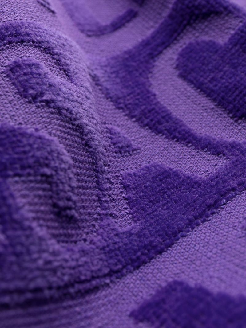 Purple Logo-jacquard Cotton Robe