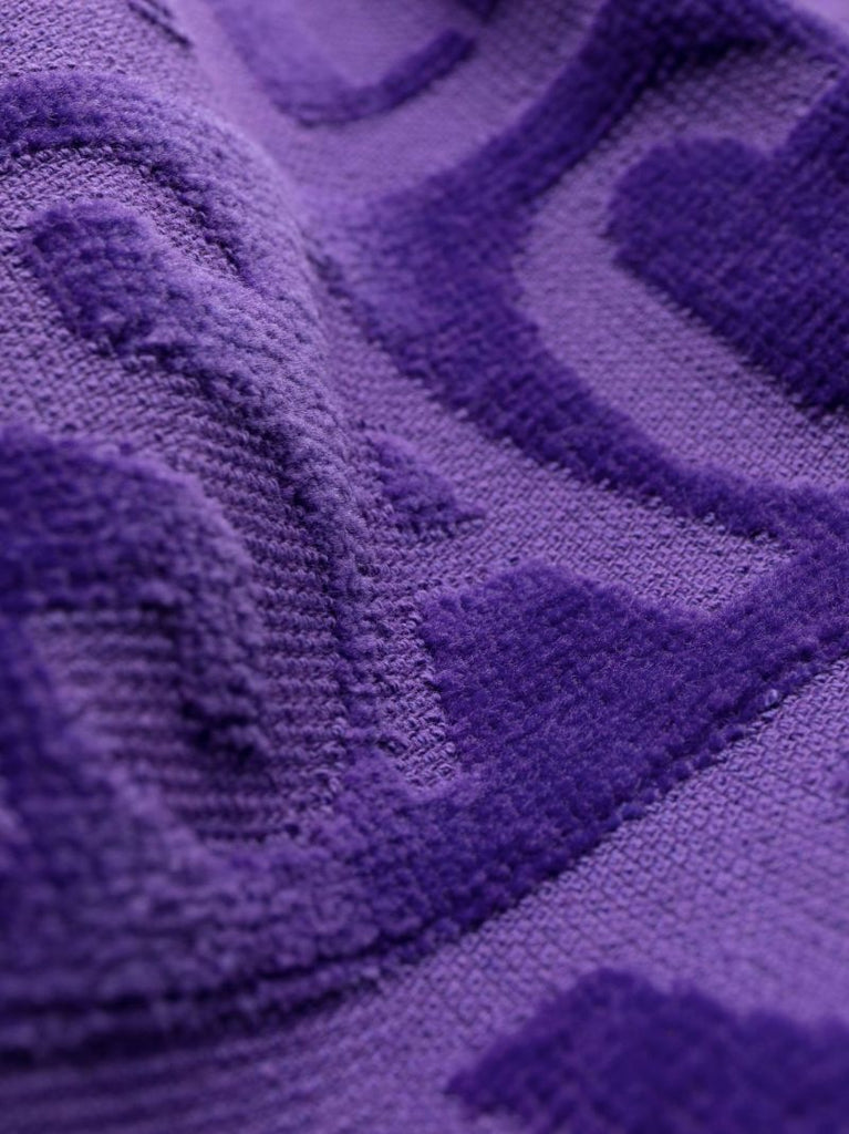 Purple Logo-jacquard Cotton Robe