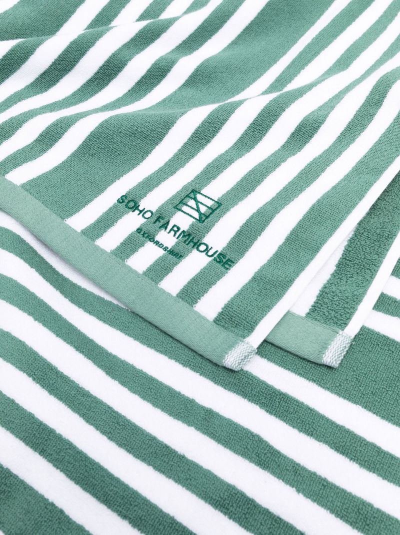 Green Farmhouse Cotton Pool Towel