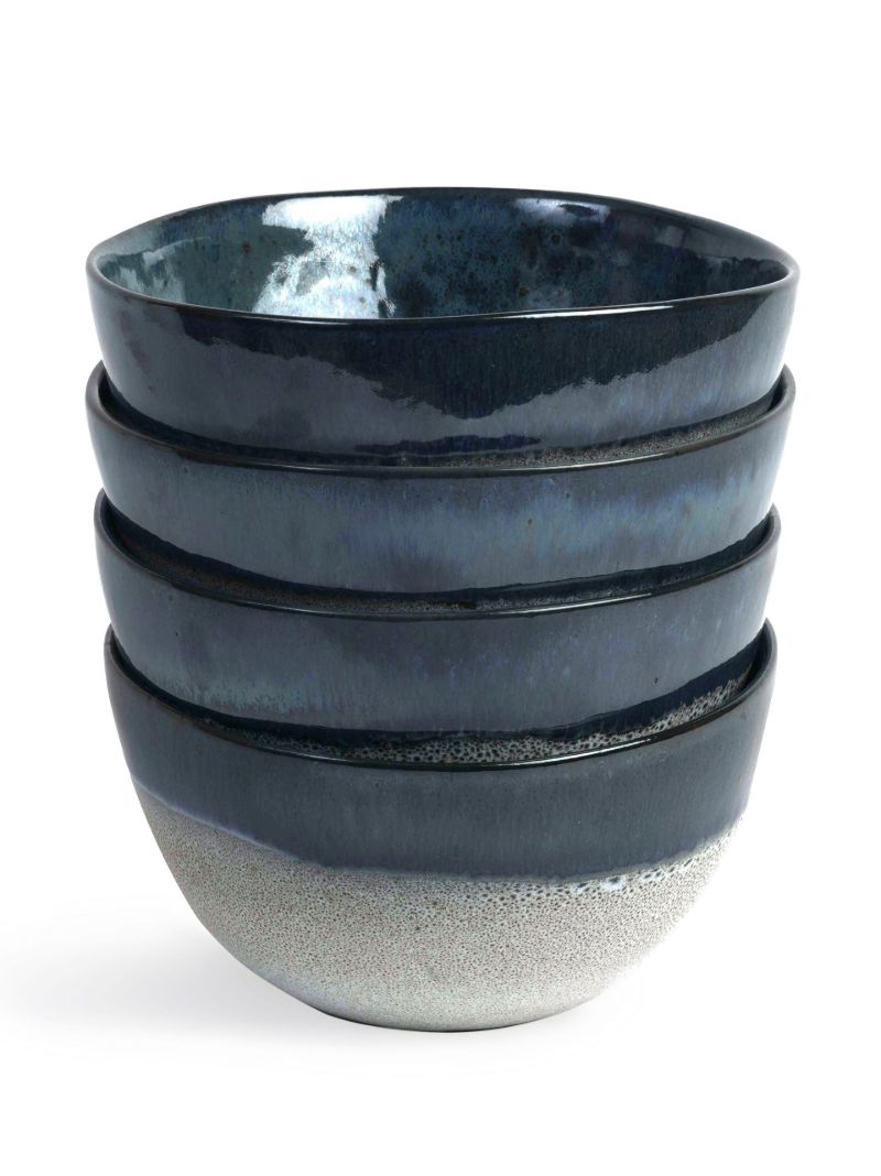 Blue Nero Stoneware Cereal Bowl Set