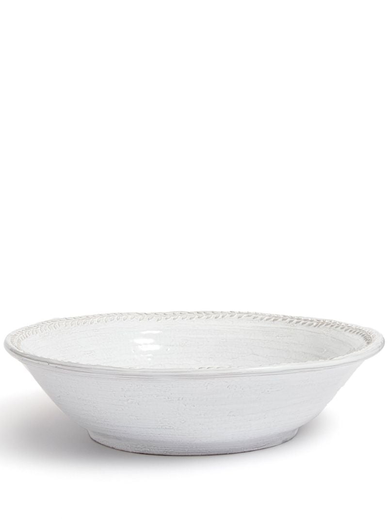 White Hillcrest Stoneware Serving Bowl