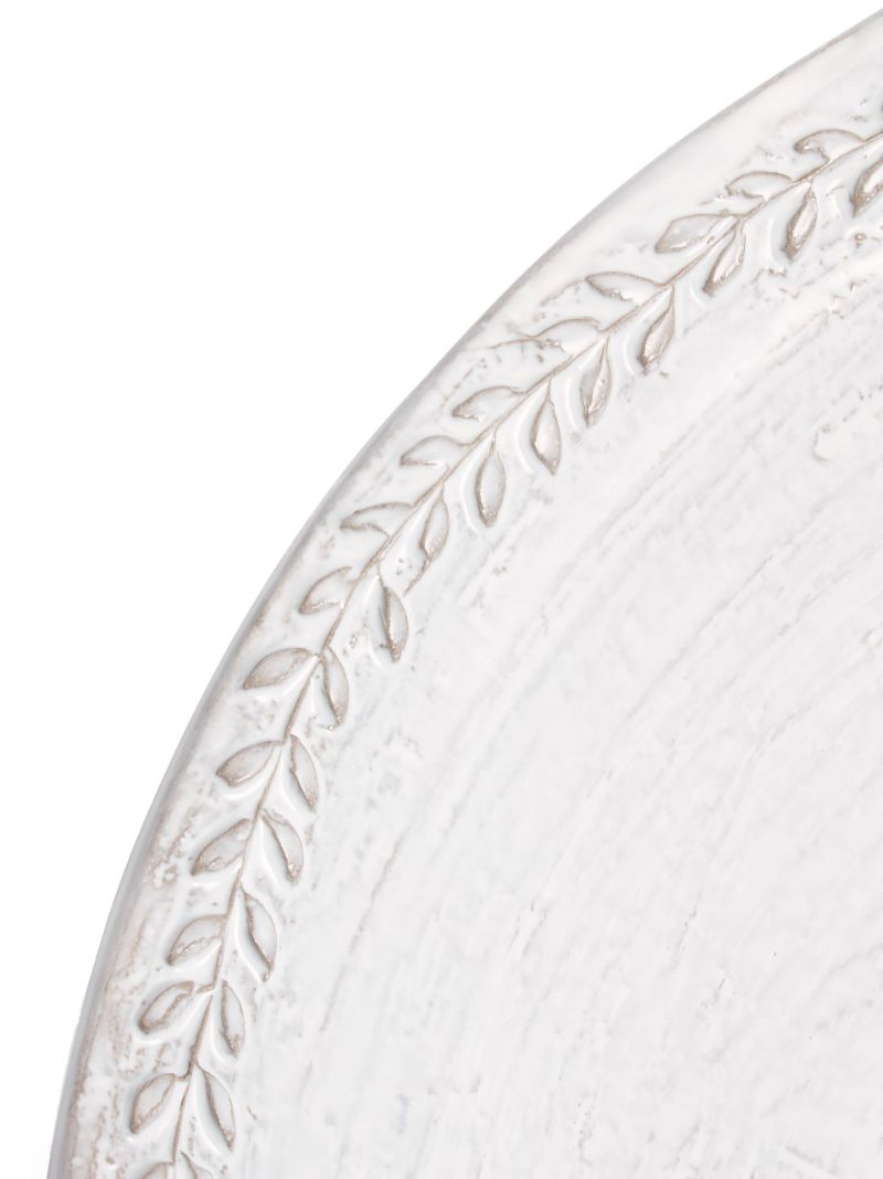 White Hillcrest Stoneware Serving Bowl