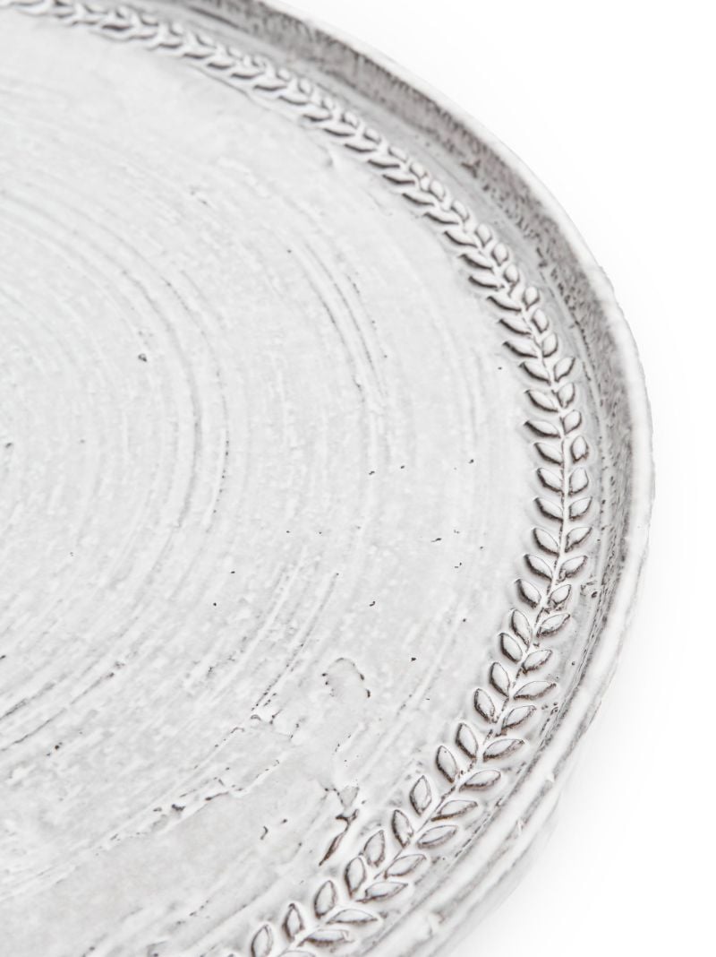 White Hillcrest Stoneware Cake Stand