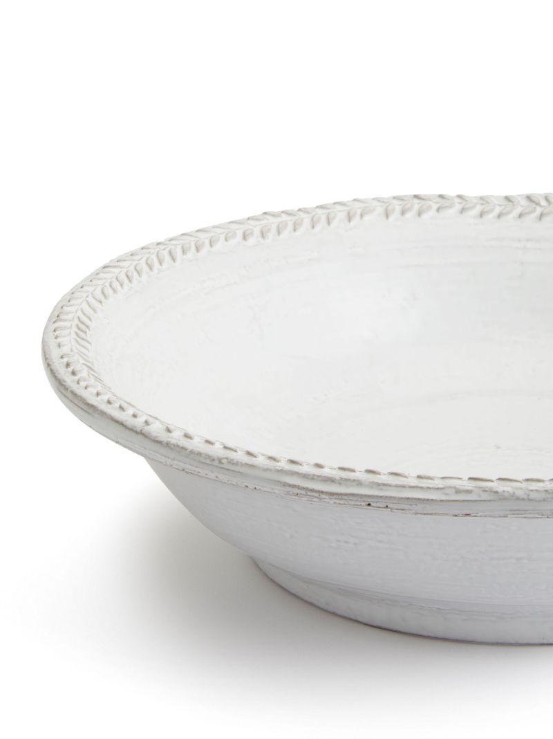 White Hillcrest Stoneware Pasta Bowl Set