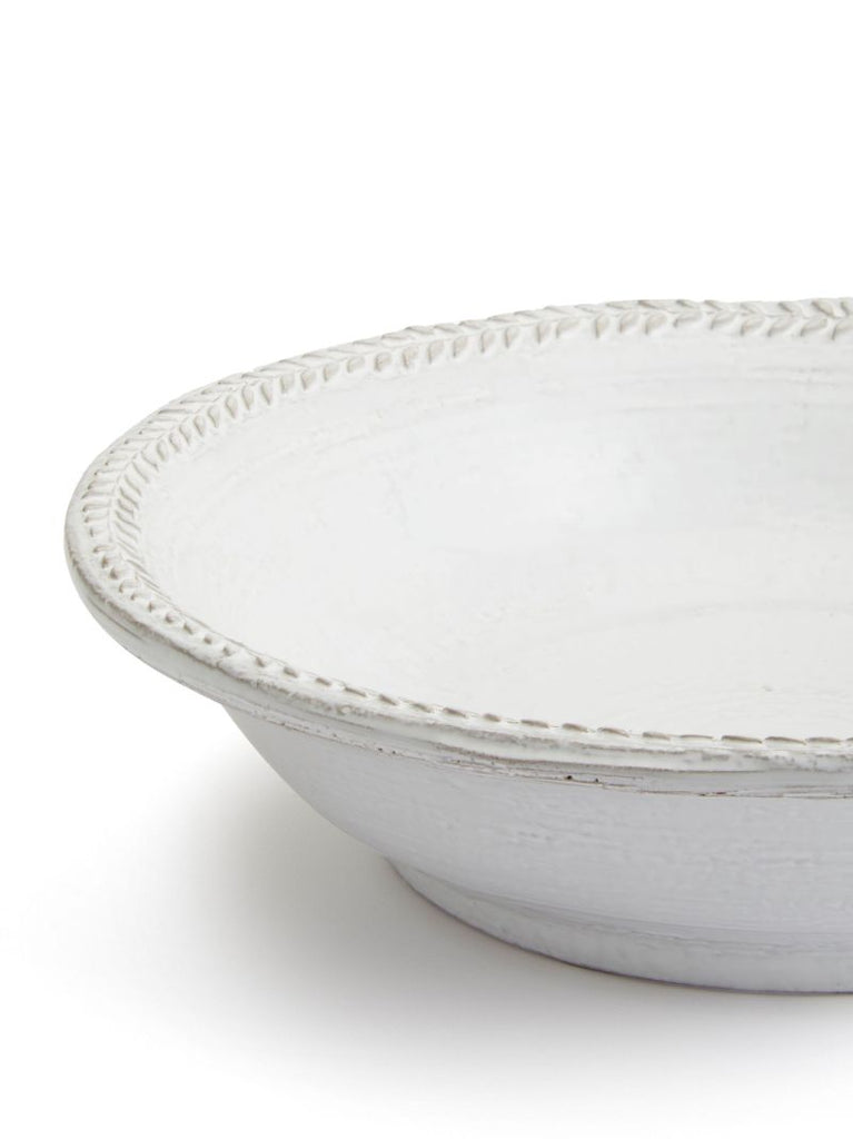 White Hillcrest Stoneware Pasta Bowl Set