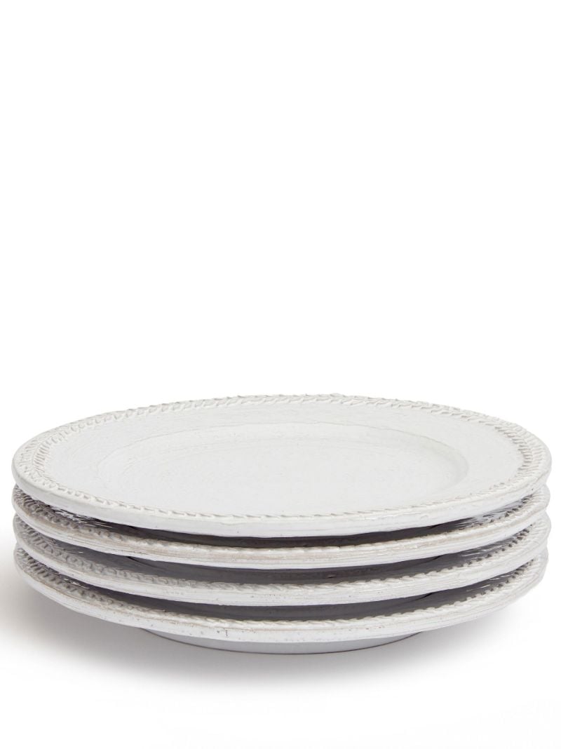 White Hillcrest Stoneware Side Plate Set