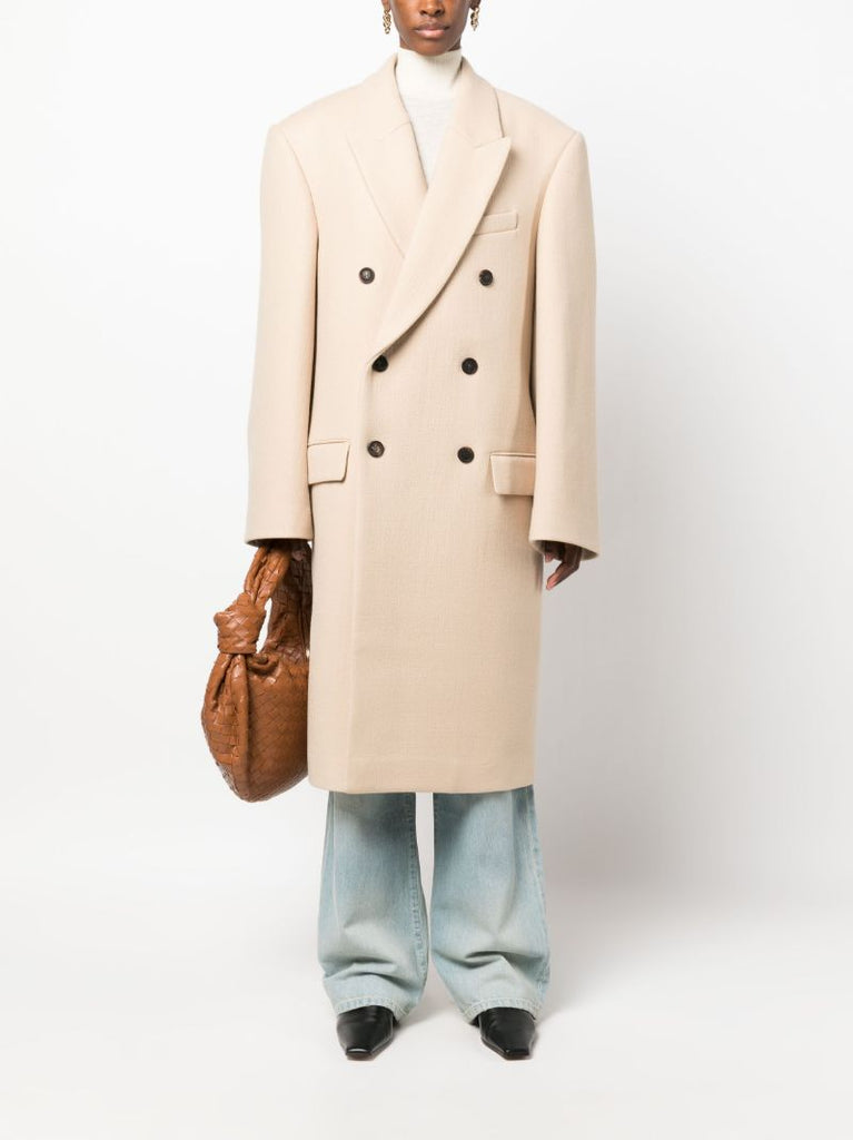 X Hailey Bieber Double-breasted Wool Coat