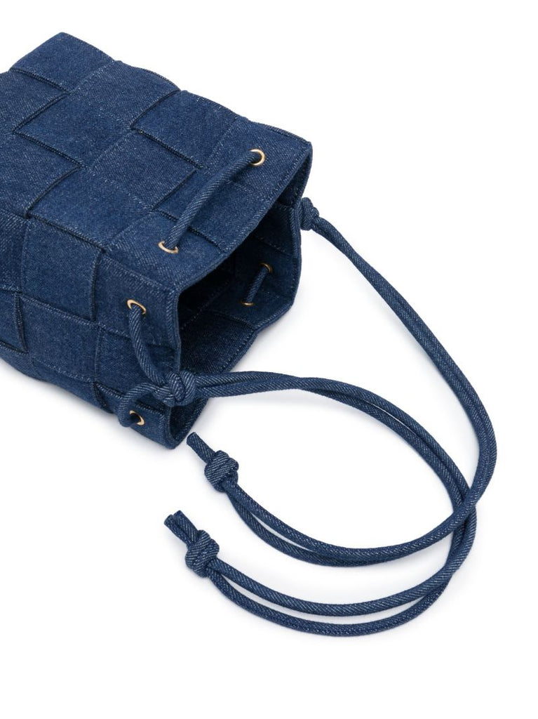 Blue Small Cassette Denim Bucket Bag