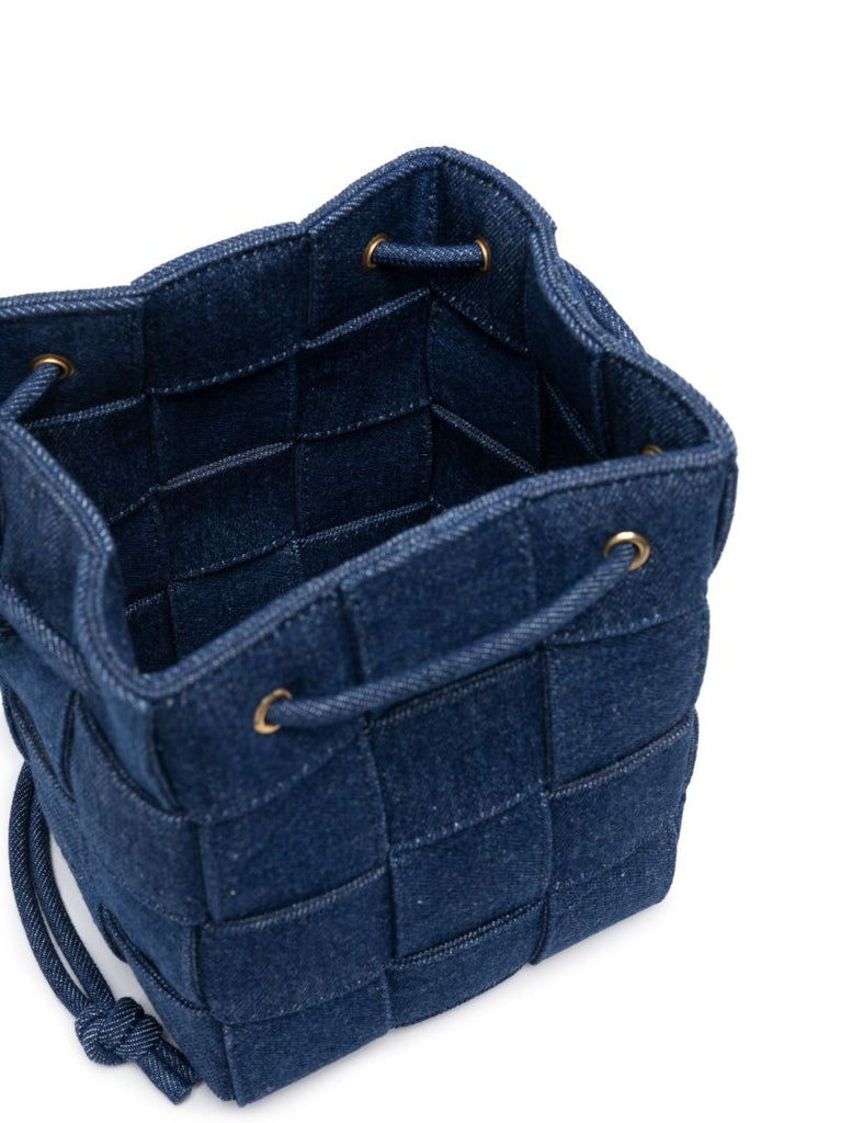 Blue Small Cassette Denim Bucket Bag