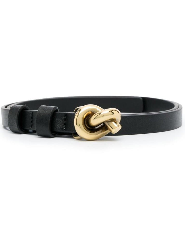 Black Knot Buckle Leather Belt