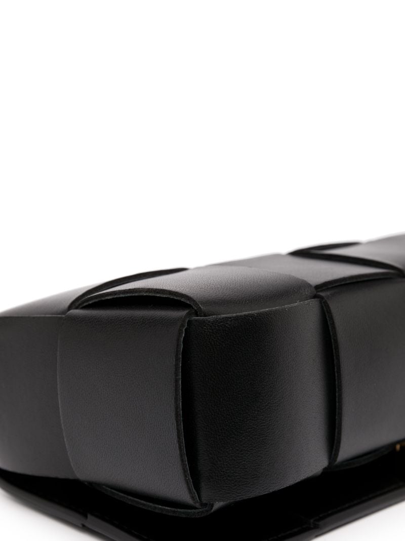 Black Cassette Intrecciato-leather Pouch Bag