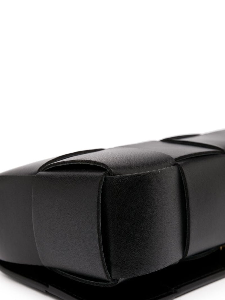 Black Cassette Intrecciato-leather Pouch Bag