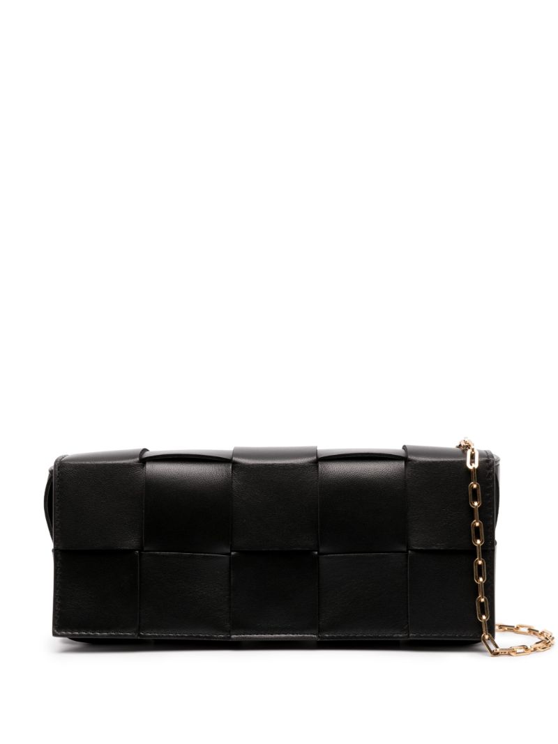 Black Cassette Intrecciato-leather Pouch Bag