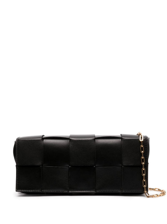 Black Cassette Intrecciato-leather Pouch Bag