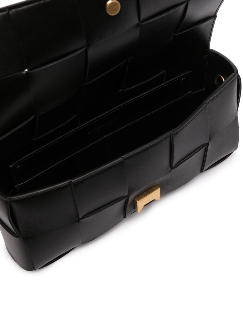 Black Cassette Intrecciato-leather Pouch Bag
