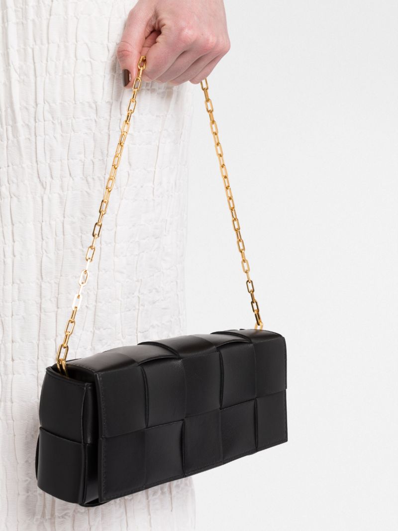 Black Cassette Intrecciato-leather Pouch Bag
