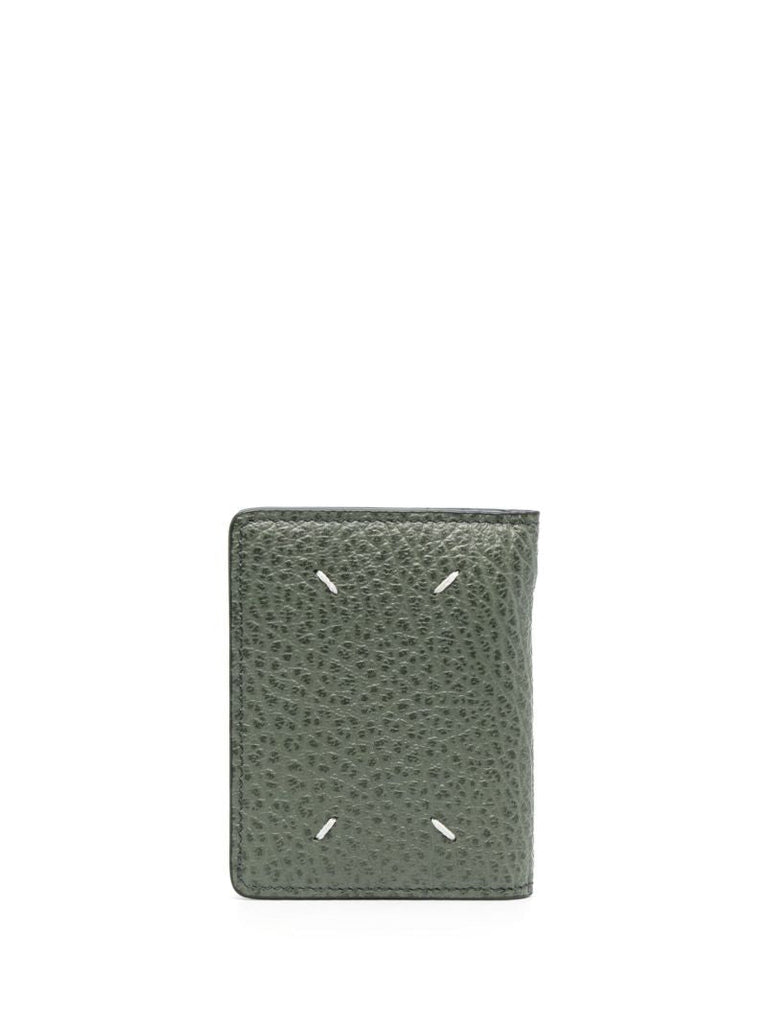 Green Four Stitch Keychain Wallet