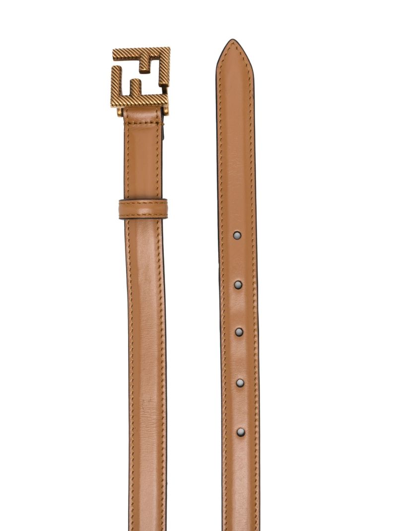 Brown Ff Logo Leather Belt