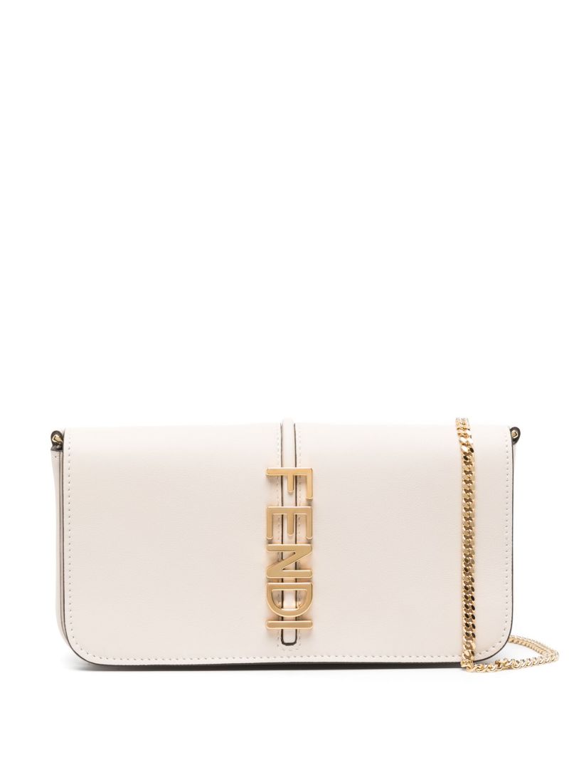 Neutral Fendigraphy Leather Cross Body Bag