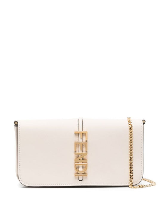 Neutral Fendigraphy Leather Cross Body Bag