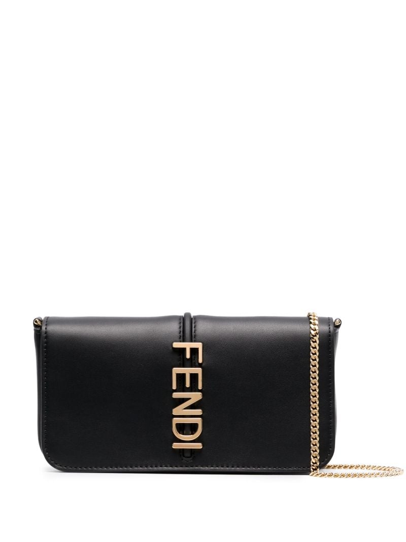 Black Fendigraphy Leather Cross Body Bag